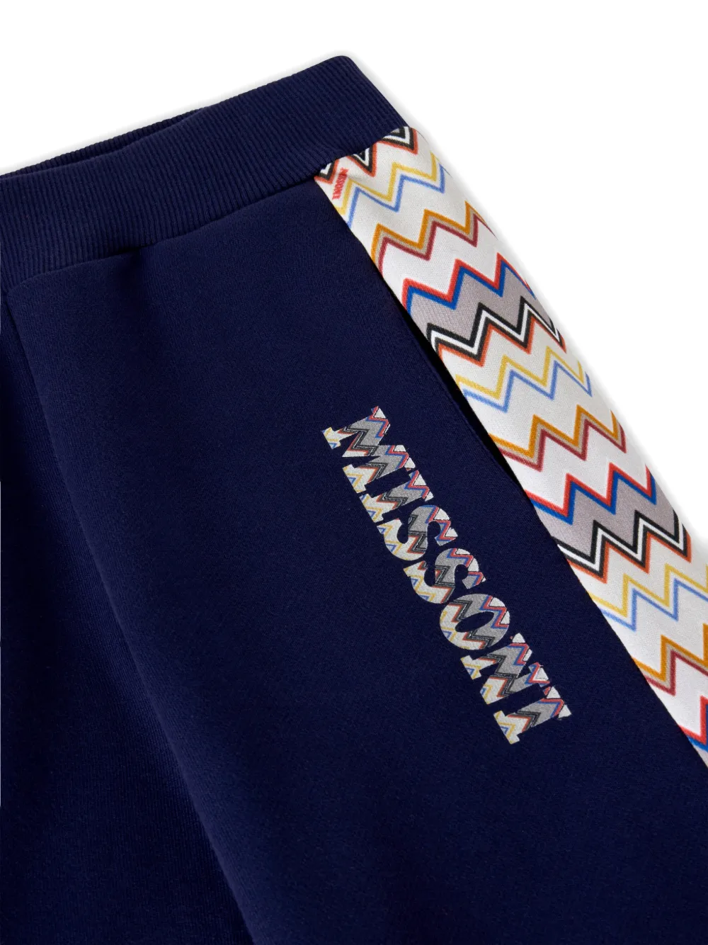 Спортивные брюки с зигзагообразным узором Missoni Kids, синий — фото 3