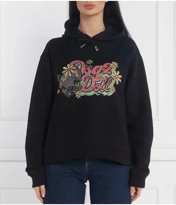 Толстовка oversize fit Dsquared2, черный