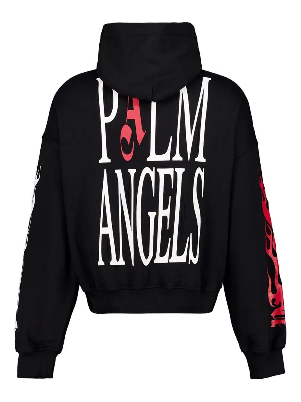 Толстовка на молнии с принтом "Флаг в огне" Palm Angels, черный — фото 2