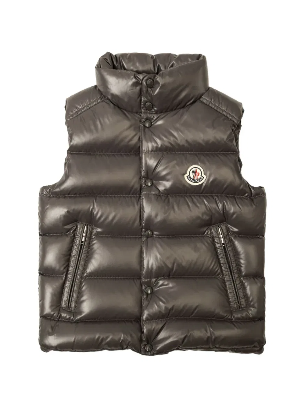 Стеганый жилет с нашивкой-логотипом Moncler Grenoble Kids, черный
