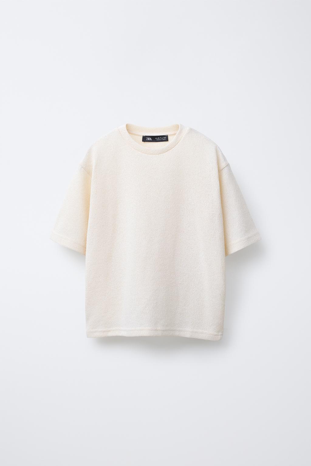 

Вязаная футболка ZARA, экрю