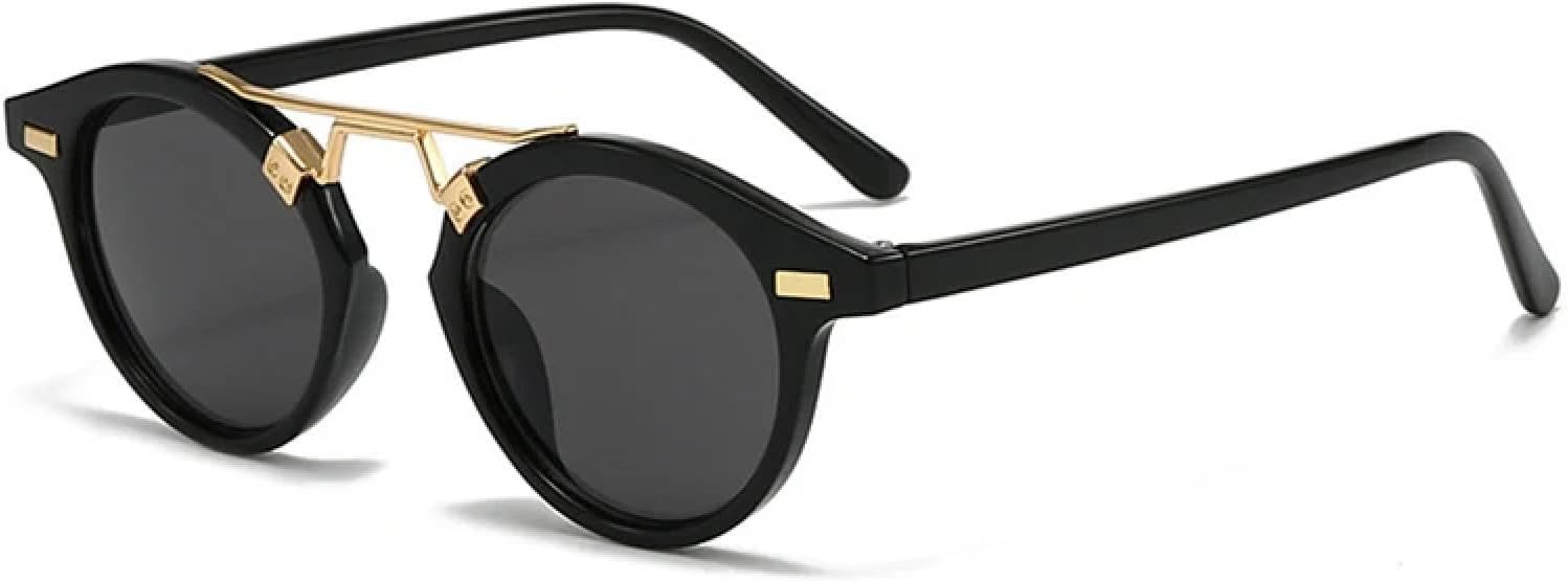 

Винтажные круглые солнцезащитные очки для женщин, модные градиентные очки для активного отдыха, стильные, роскошные, повседневные солнцезащитные очки TKKTLLT, Black-black