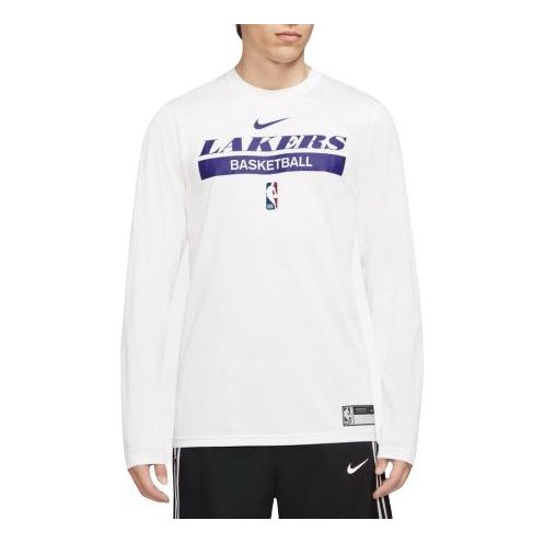 

Футболка Nike Logo Long Sleeves Cotton Tee 'Lakers Purple', белый