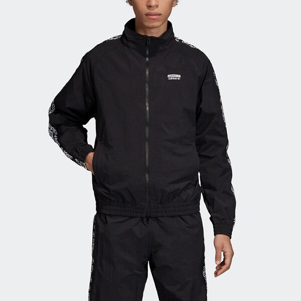 Куртка adidas originals Stand-up Collar Causual Sports Jacket Coat Male Black, черный — фото 3