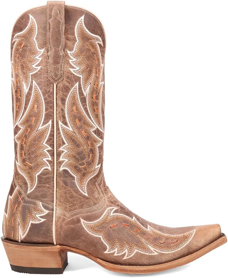 

Мужские повседневные ботинки Dan Post Boots Racer с вышивкой, зауженный носок, средняя длина голенища - коричневые