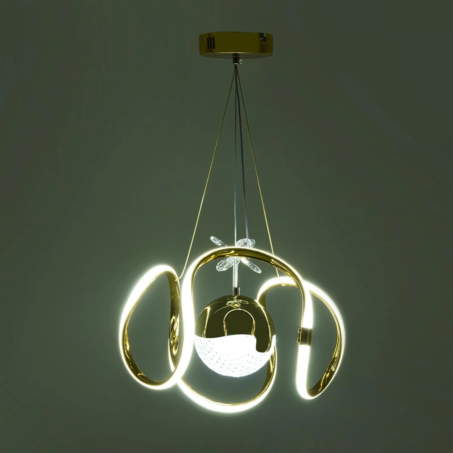 

Светодиодная люстра Nisa Luce Harmony - золото - 70 см