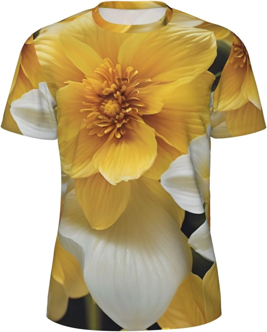 

Футболка мужская летняя с принтом желтых цветов, легкая и дышащая SDFHU
