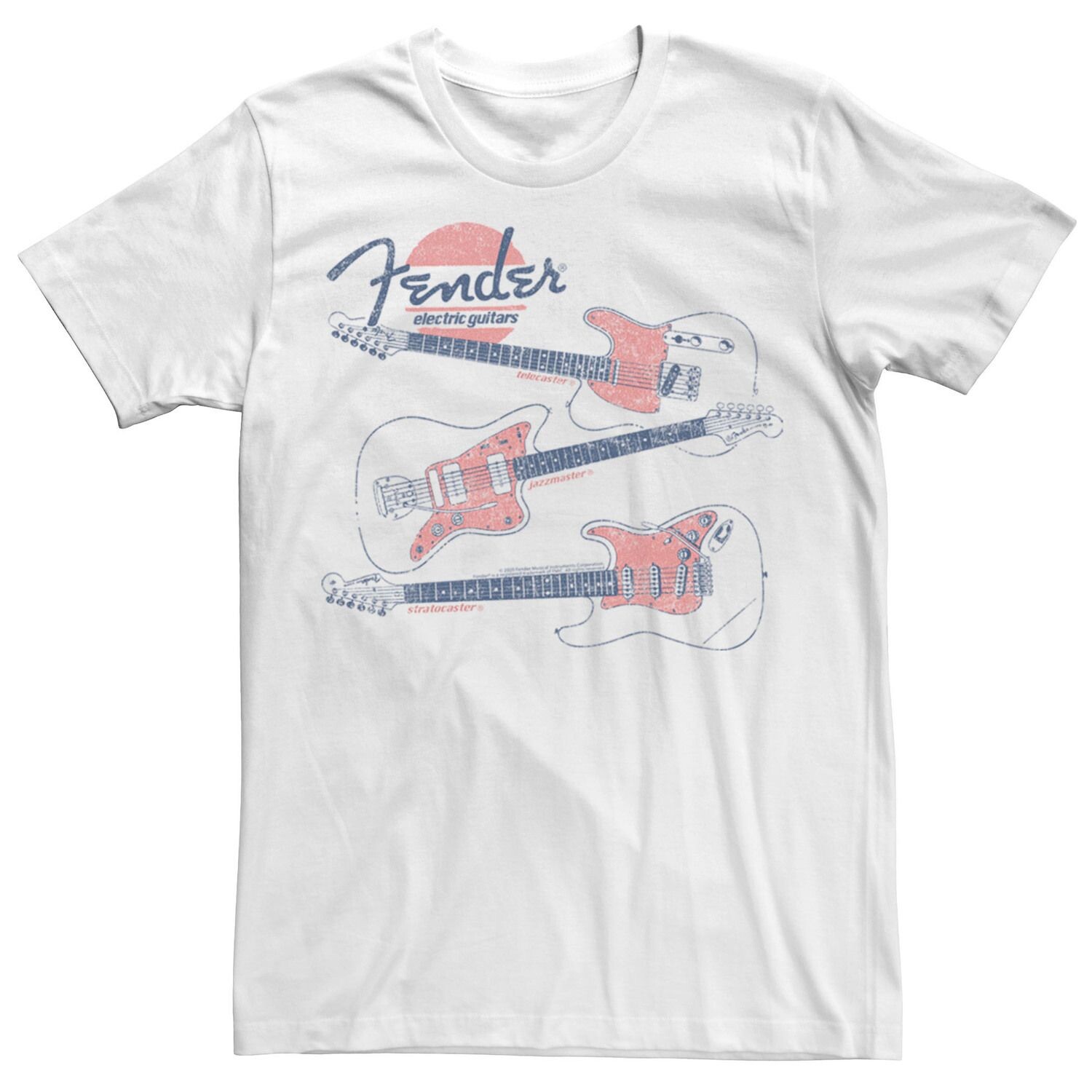 

Мужская футболка Fender Vintage Guitars с графическим рисунком Licensed Character