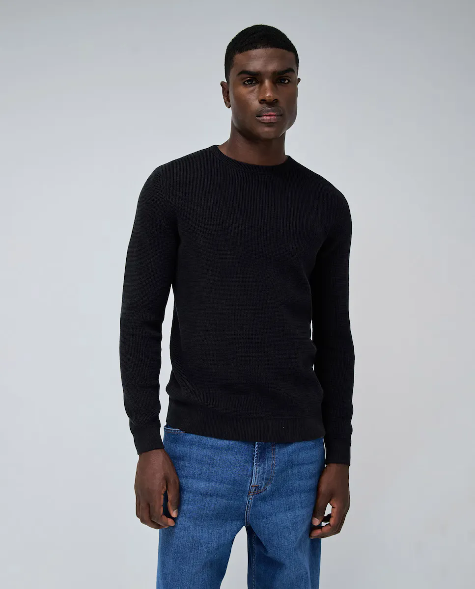 

Мужской свитер однотонной вязки Salsa Jeans, черный