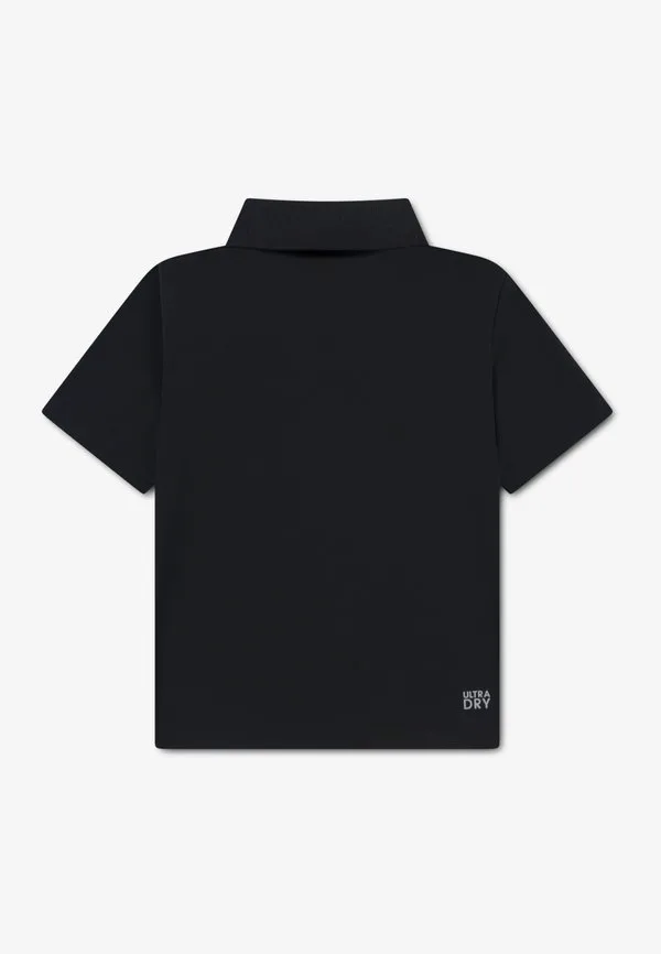Спортивная поло-рубашка унисекс с силиконовым рисунком под крокодила Lacoste, Noir — фото 2