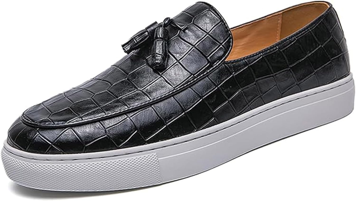 

Мужские кожаные слипоны Xinduoyu, удобные, с круглым носком и противоскользящей подошвой, для повседневной носки, черный