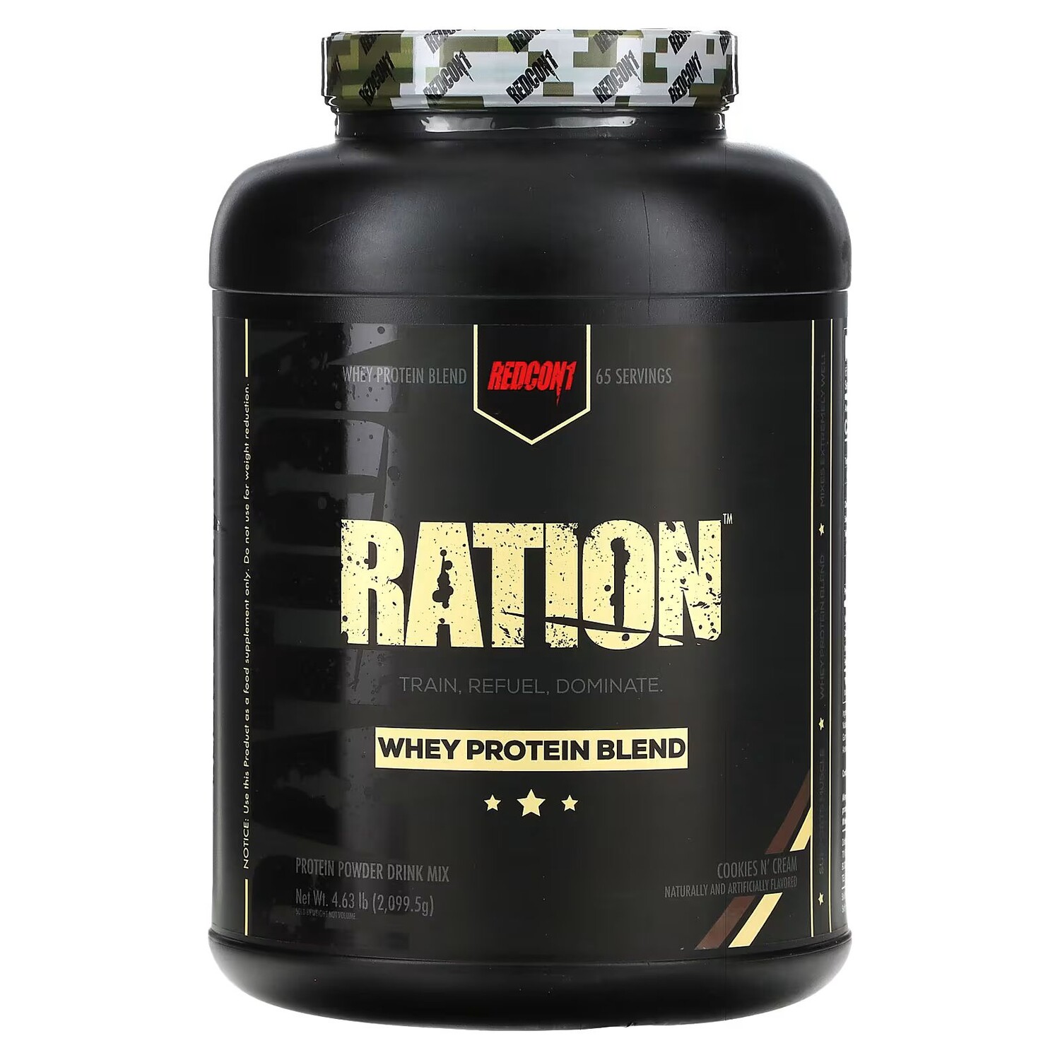 

Ration, Смесь сывороточного протеина, печенье со сливками, 4,63 фунта (2099,5 г) Redcon1