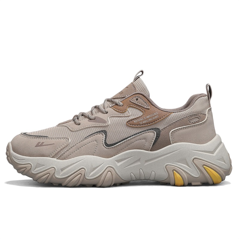 

Мужские низкие походные ботинки с противоскользящей подошвой, устойчивые к истиранию, с поддержкой, балансом и увеличением роста WARRIOR, хаки