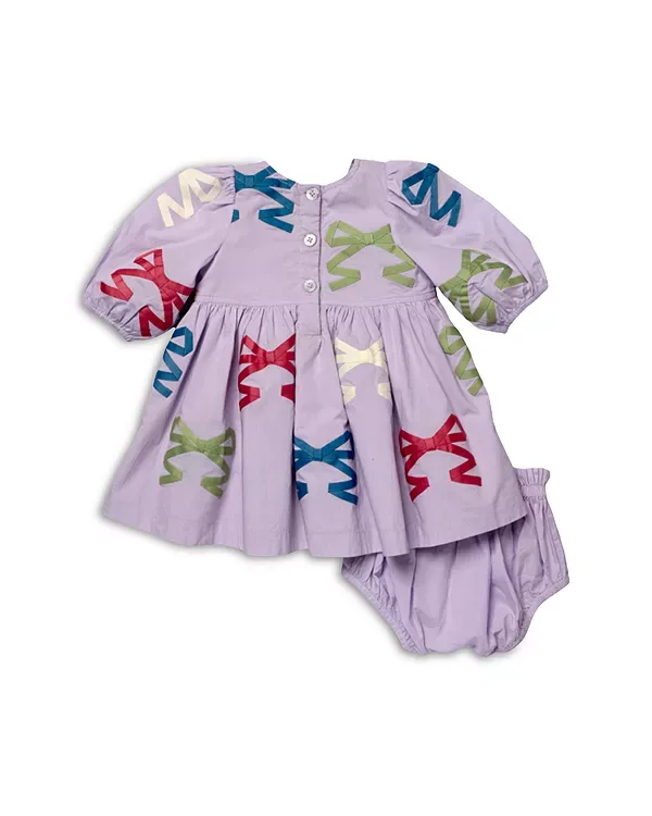 Комплект «платье и накидка для подгузника Brooke» для малыша. Pink Chicken, Lavender — фото 2