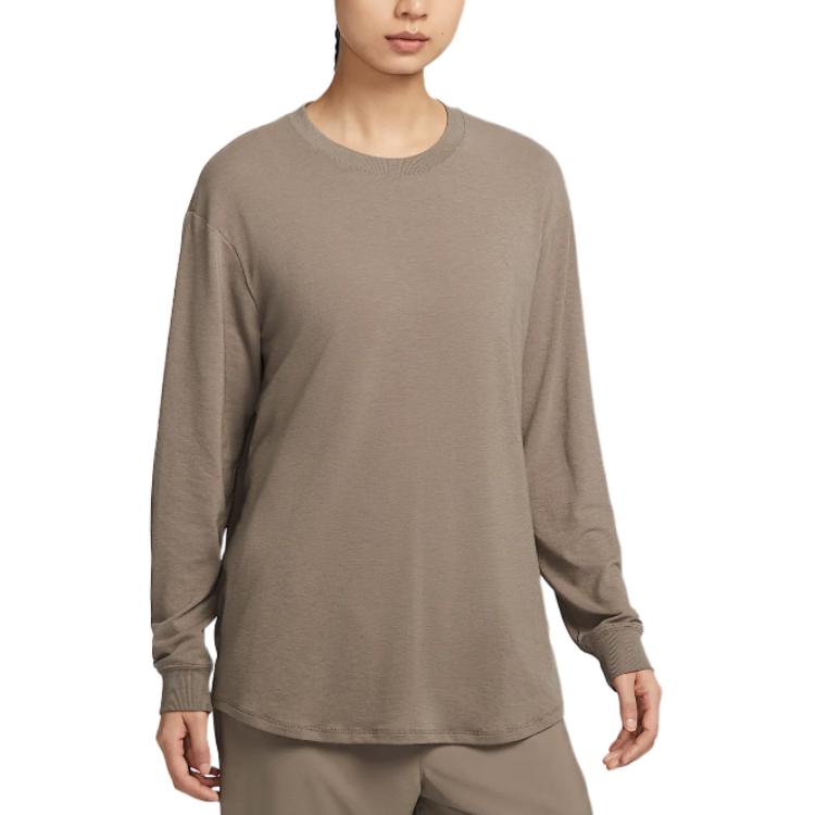 Nike Футболка Dri Fit FW24 с рукавом дроп-шиппер женская mink brown — фото 3