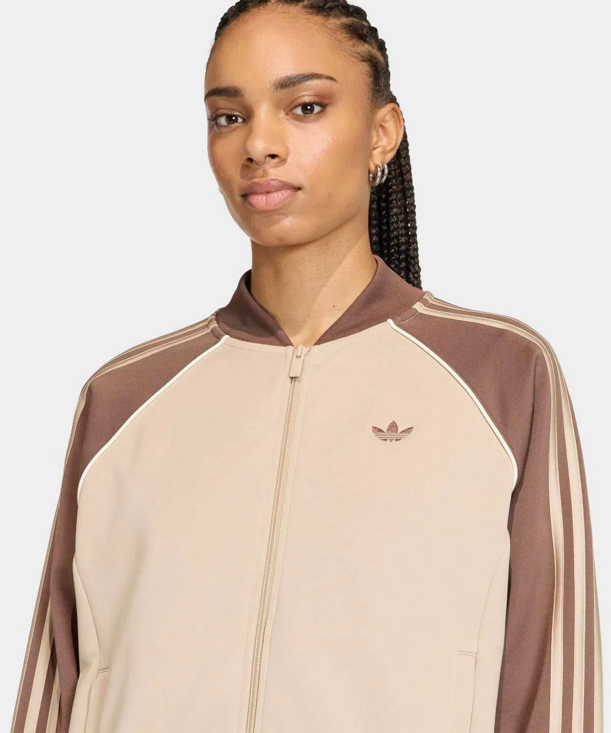 Толстовка SST Loose Tracktop adidas Originals бежевая — фото 3
