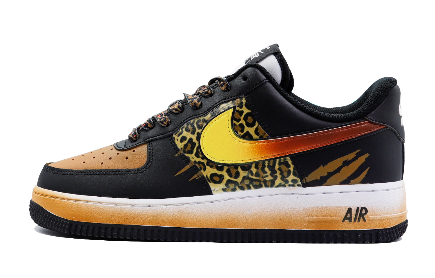 

Кроссовки Nike Air Force 1 Skateboarding Shoes Men Low-top Brown/black/yellow, черный/коричневый