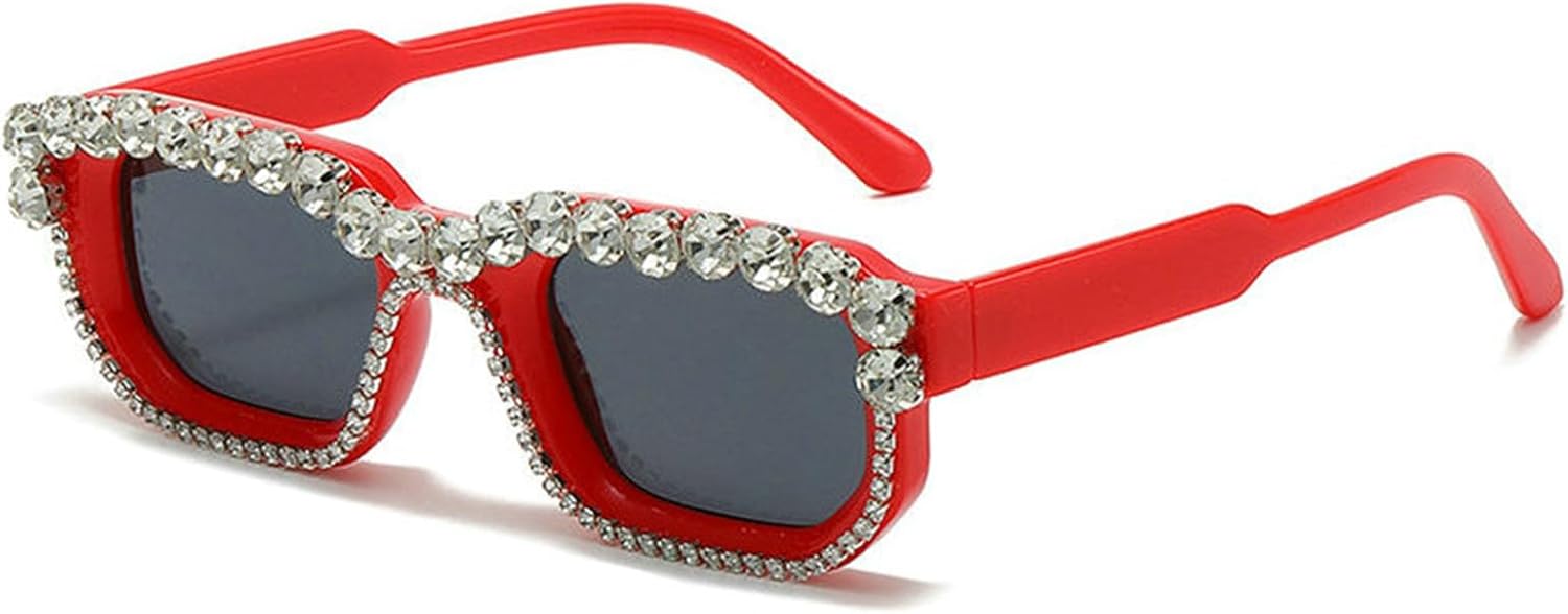 

Солнцезащитные очки Willochra Square с кристаллами для женщин, роскошные солнцезащитные очки для женщин, винтажные солнцезащитные очки «кошачий глаз», защита UV400, цвет F27, Red