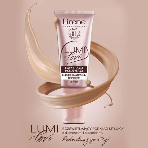 Тональная основа с эффектом сияния 01 светлая, 30 мл Lirene Lumi love, цвет 01 light — фото 2