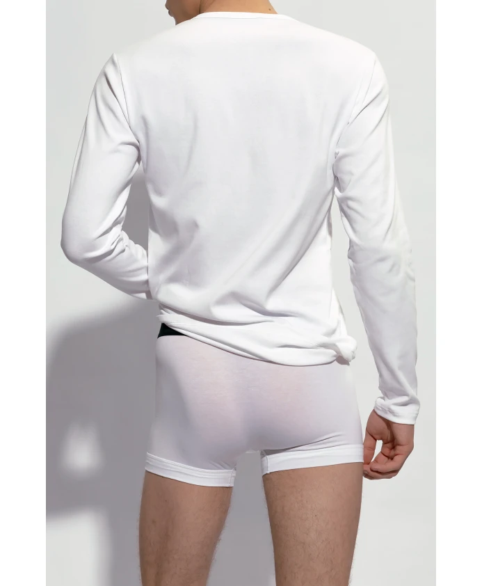Белая футболка Tom Ford Henley с логотипом — фото 3