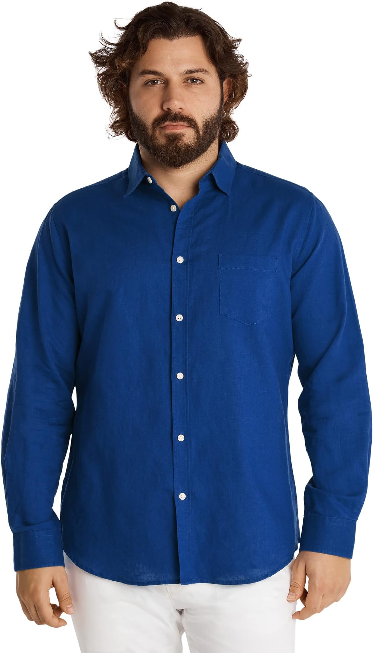 

Рубашка Johnny Bigg Big & Tall Anders Linen Shirt, цвет Royal