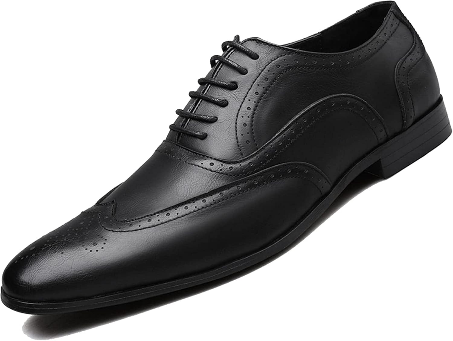 

Мужские броги Yiozoi, легкие, износостойкие, с заостренным носком, шнуровкой, оксфорды для бизнеса и офиса, из натуральной кожи, черный