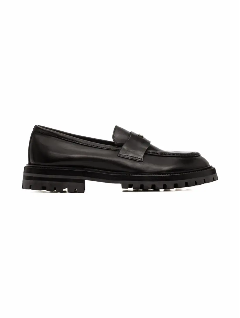 

Кожаные лоферы с логотипом Kiton, черный