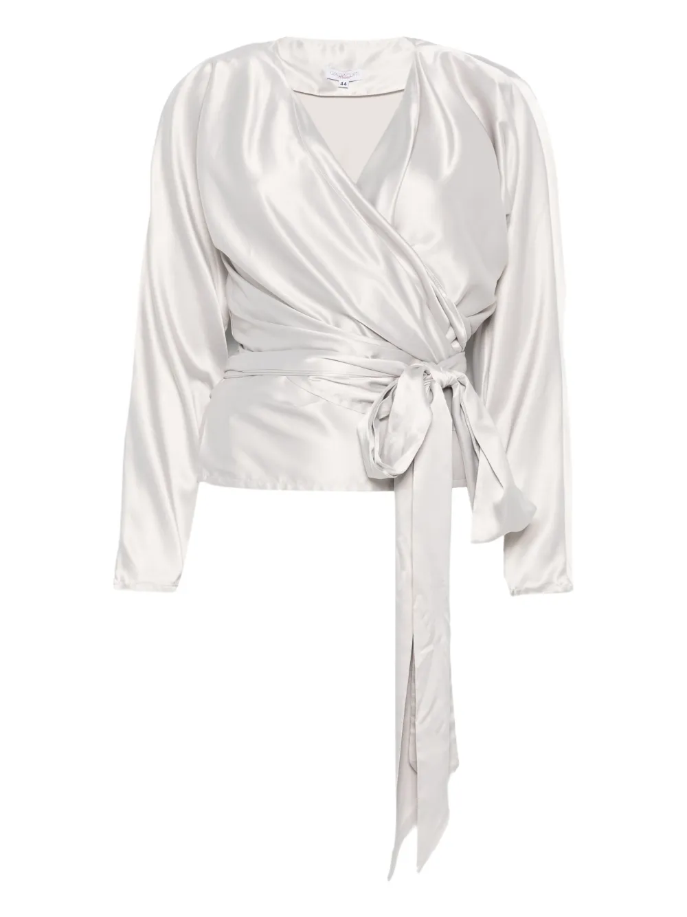 

Топ с запахом и завязками Giada Curti, серый