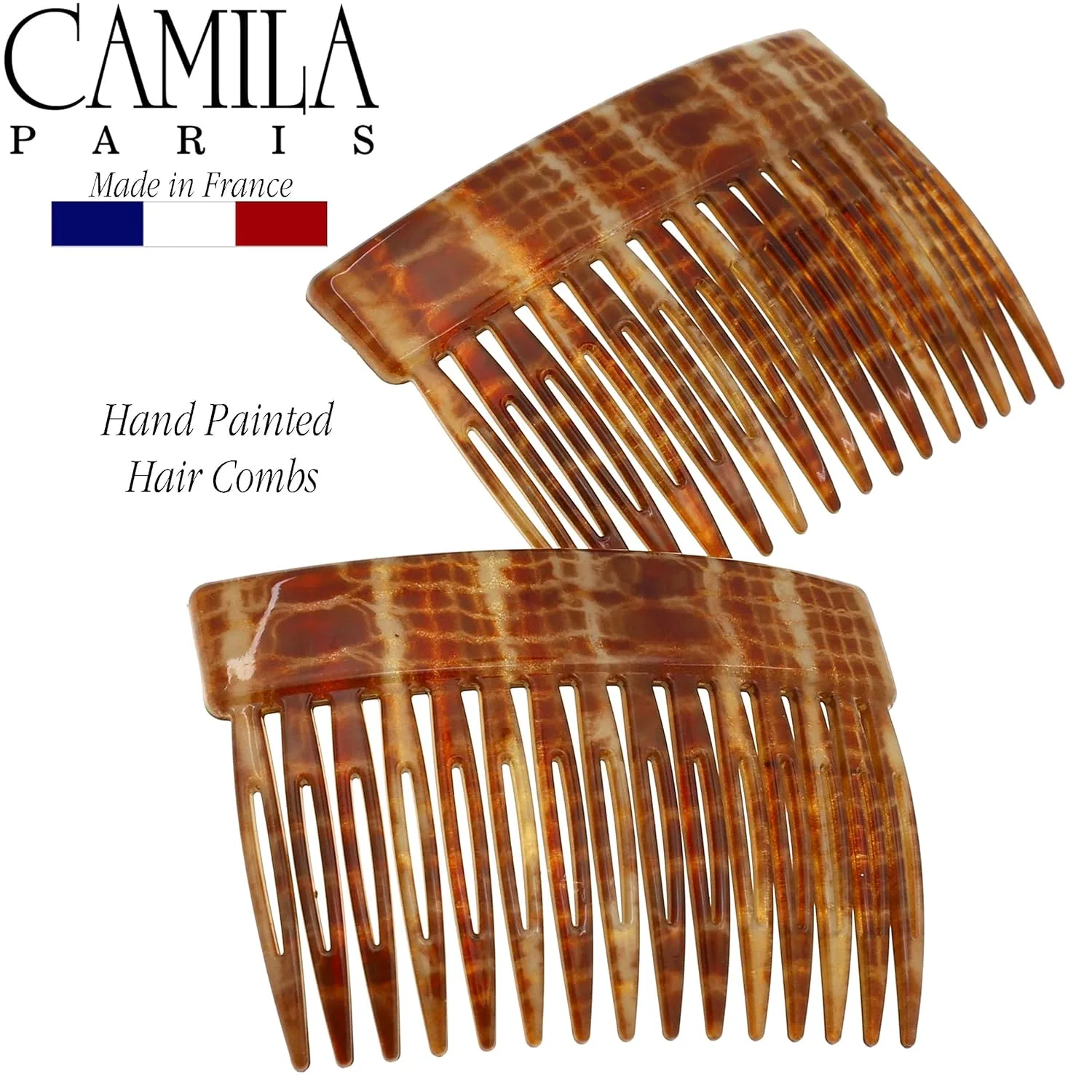 Французский гребень для волос Camila Paris CP2943 3 дюйма, коричневый Camila — фото 3