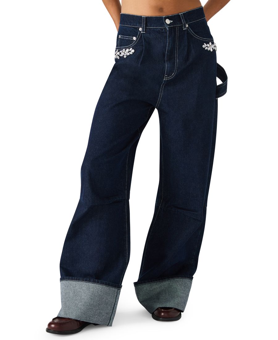 

Женские джинсы Bobbie с высокой посадкой и широкими штанинами Steve Madden, Bijou Blue