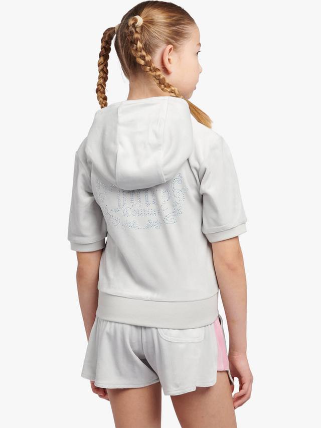 Детская худи с коротким рукавом и молнией diamante Juicy Couture, Pearl Blue — фото 3
