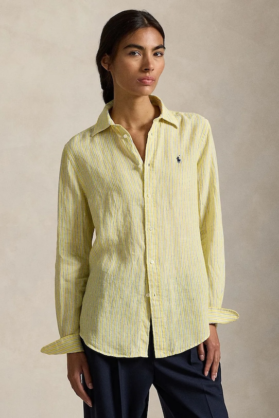 

Льняная рубашка Polo Ralph Lauren, желтый