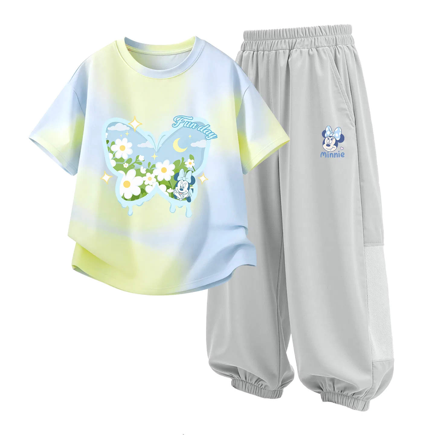 Детский спортивный костюм Casual Sportswear 2 Piece Set Disney, Colorful Butterfly Cloud Blue+Di L Playful Nini K Misty Gray