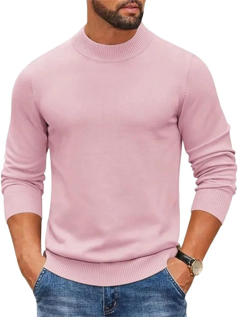 

Мужской свитер с высоким воротником, рифленый, утепленный