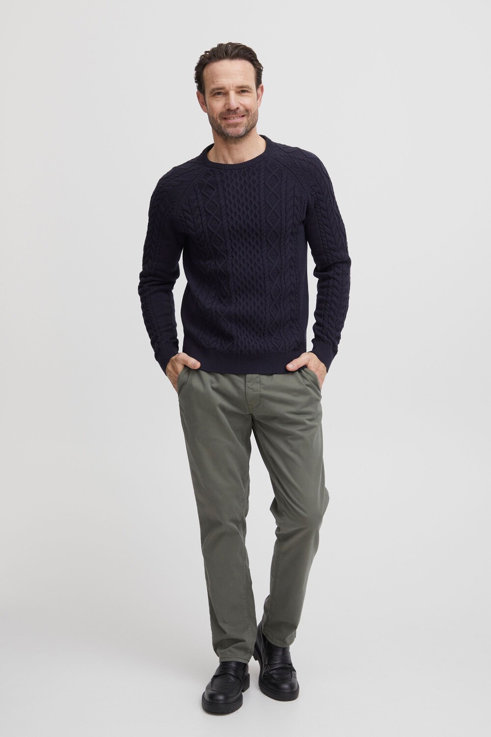

Пуловер FQ1924 Strick FQKyle raglan cable knit 21900574, синий