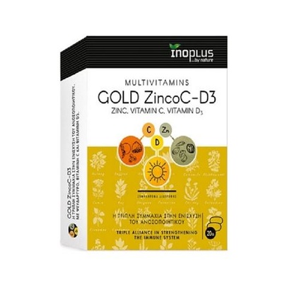 

Gold Zincoc-D3 20 таблеток - незаменимая добавка цинка и витамина D3 Inoplus