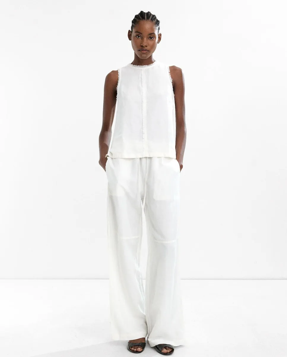 

Женские прямые брюки с бахромой на верхнем крае Parfois, белый