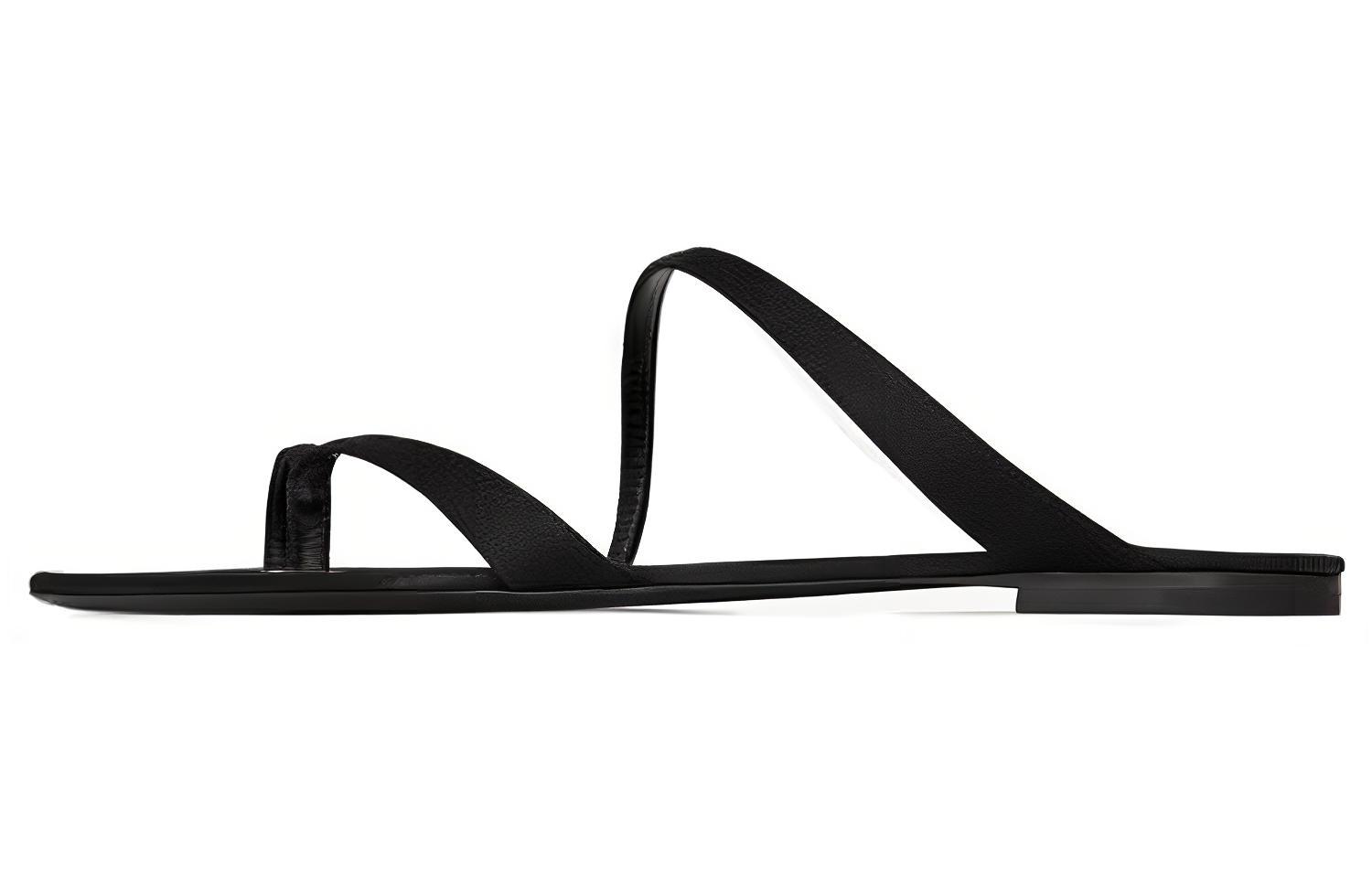 Атласные шлепанцы Tanger SAINT LAURENT, Black