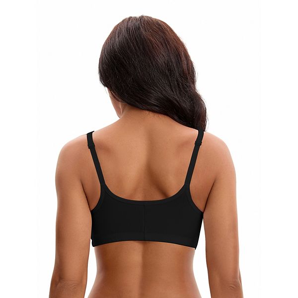 

3 упаковки женских спортивных бюстгальтеров без косточек с передней застежкой и регулируемыми бретелями Inspire Chic, Black Grey White