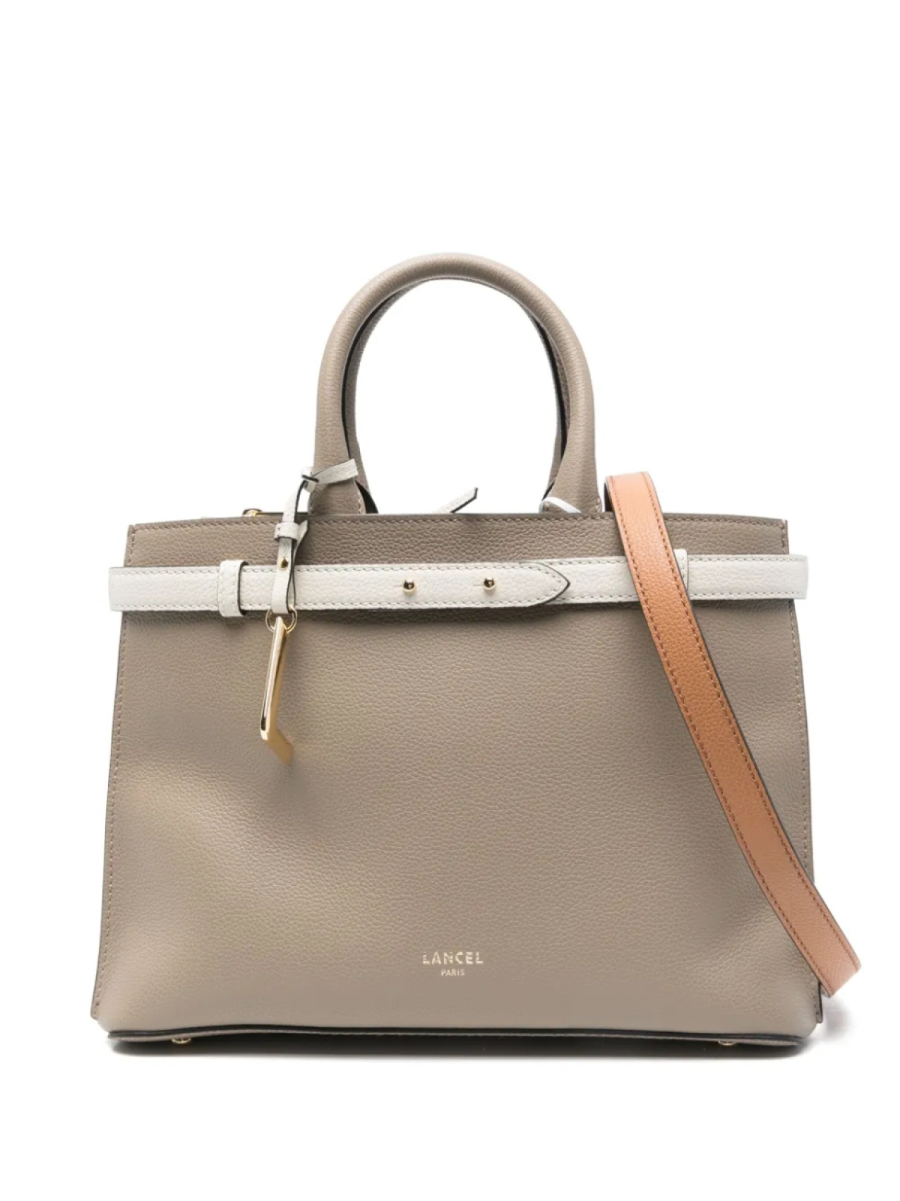 

Кожаная сумка-тоут Lancel, серый
