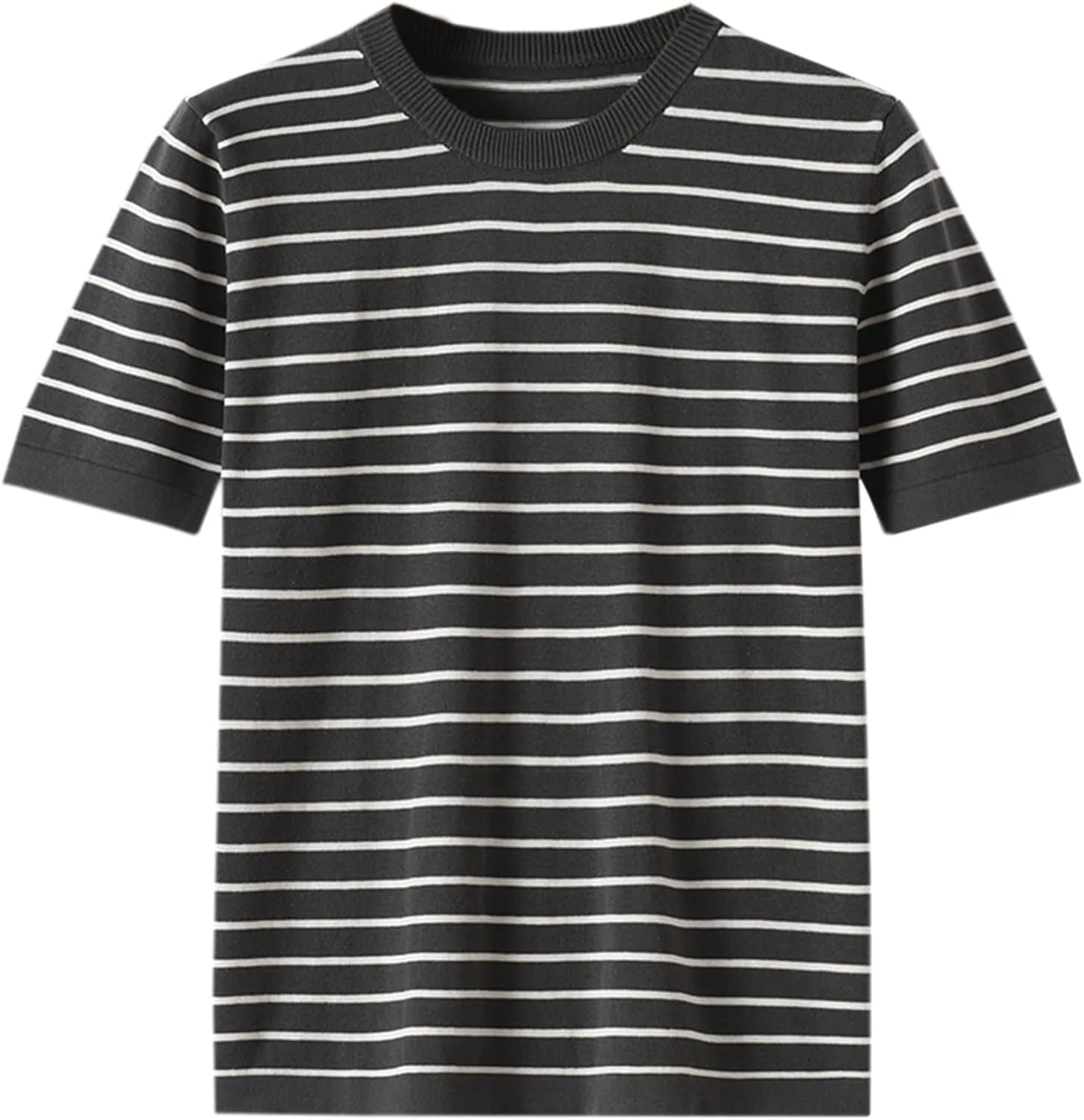 

Мужской короткий рукав свитер в полоску Casual Crewneck DAIMIDY