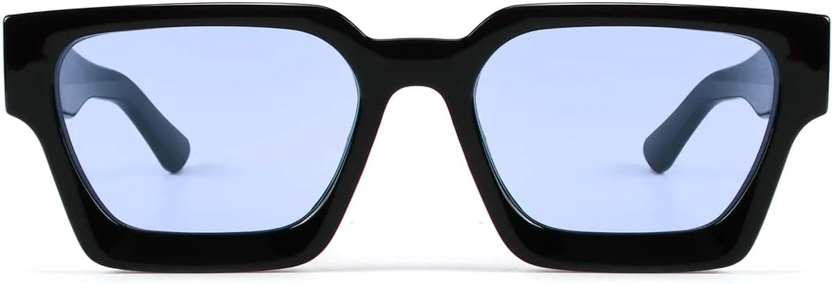 

Модные квадратные солнцезащитные очки для мужчин и женщин, толстые прямоугольные солнцезащитные очки с защитой от УФ-излучения, дизайнерский стиль GFUIARA, Black/Blue