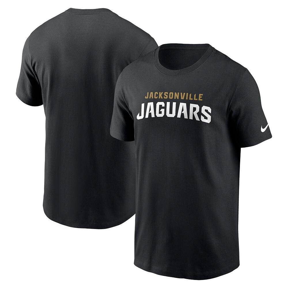 

Мужская черная футболка Nike Jacksonville Jaguars Primetime Wordmark Essential, цвет Jag Black