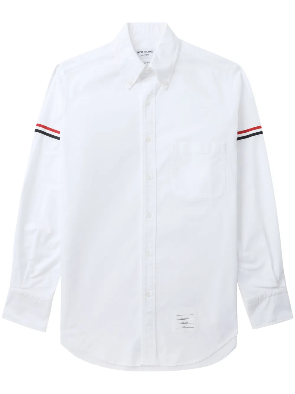 

Рубашка оксфорд с контрастными полосками THOM BROWNE, белый