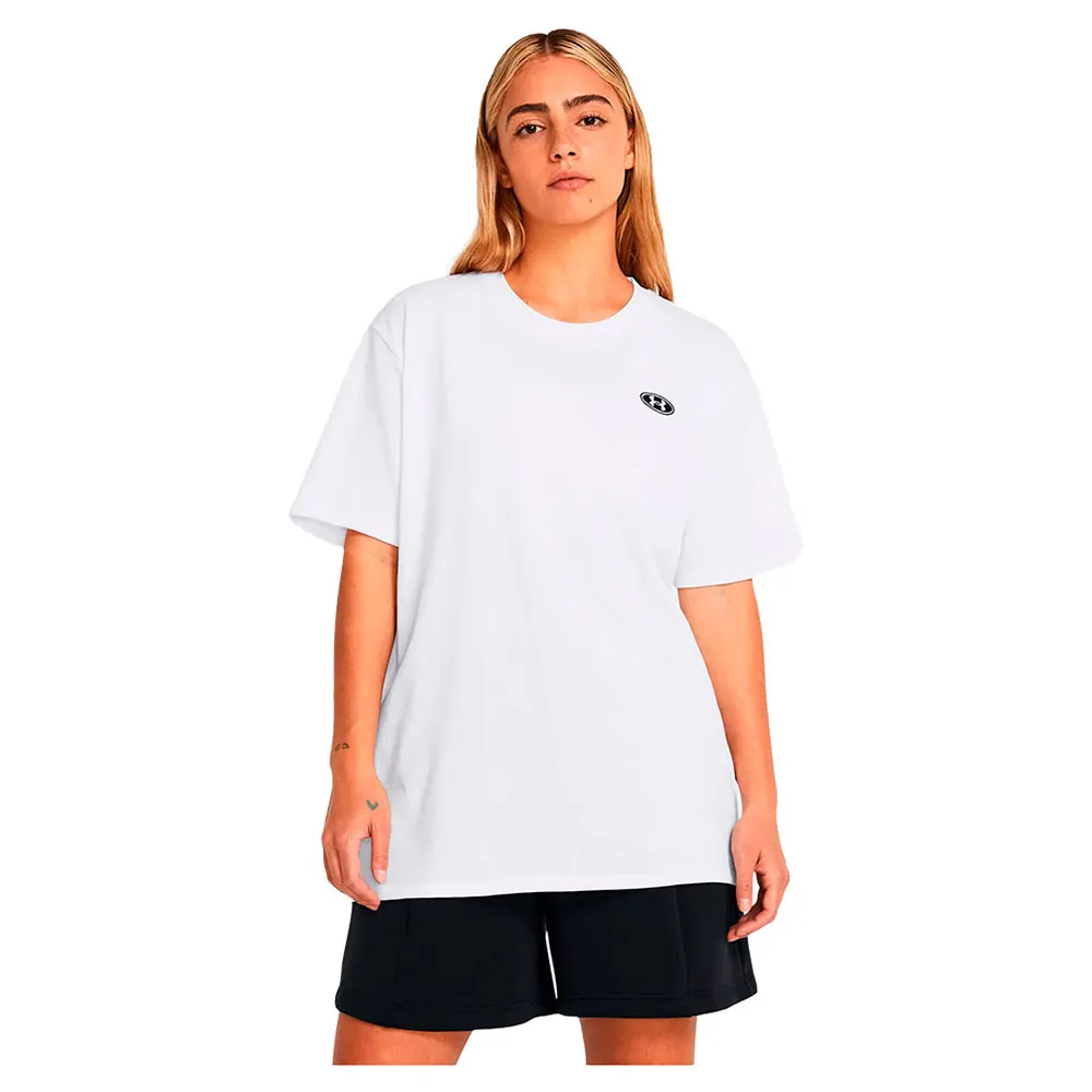 

Футболка с коротким рукавом спортивная Under Armour HeavyWeight Embroidered Patch Boyfriend Oversized, белый