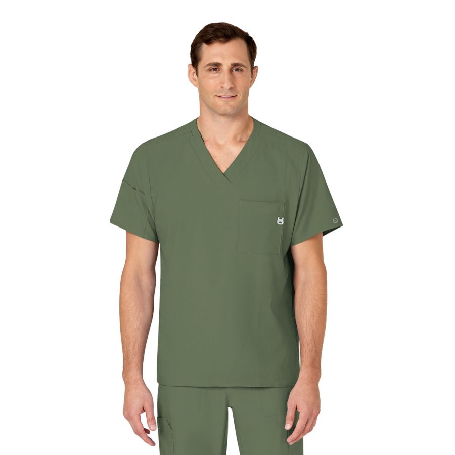 

Мужская медицинская рубашка W123 с V-образным вырезом Wink, Olive