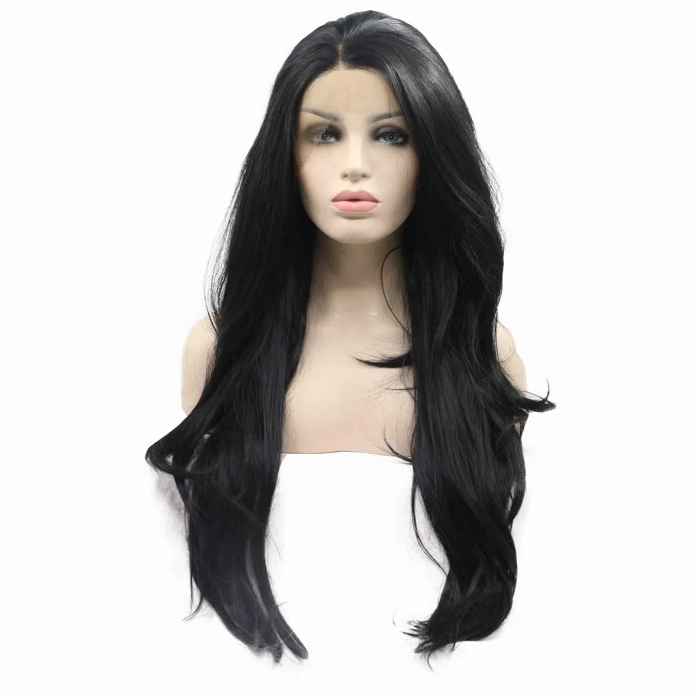Черный волнистый синтетический парик «Lace Front» 26 дюймов Rainahair, Colour: Black