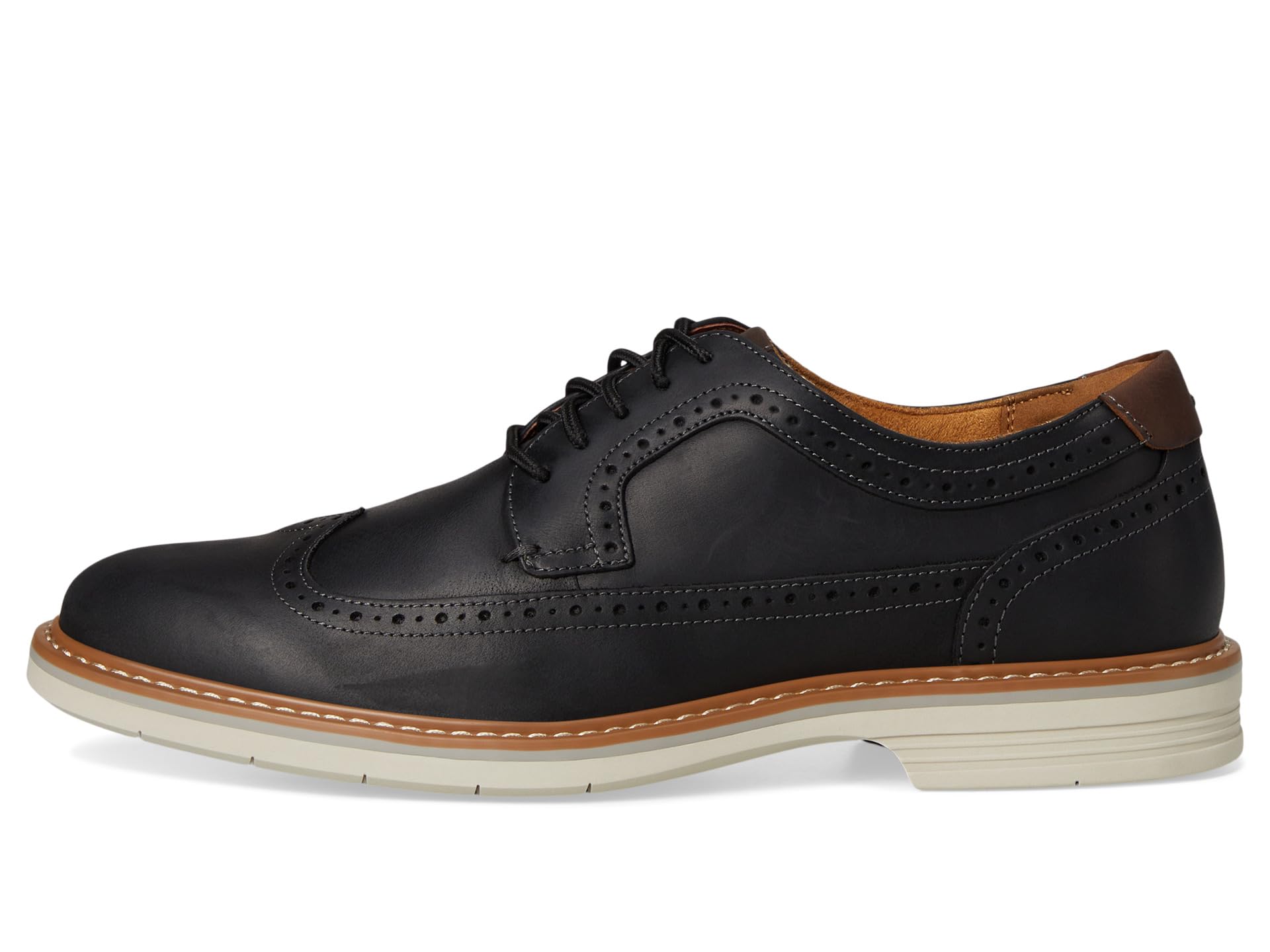 Туфли Florsheim Norwalk Wingtip Oxford, цвет Black Crazy Horse — фото 4