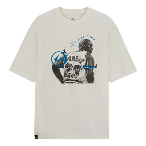

Футболка Air Jordan x Travis Scott x Fragment Design T-Shirt 'White', белый