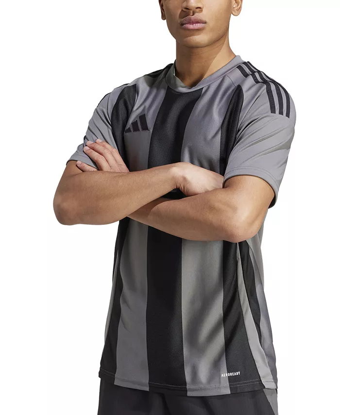 

Мужская футболка с полосками и логотипом Jersey adidas, серый